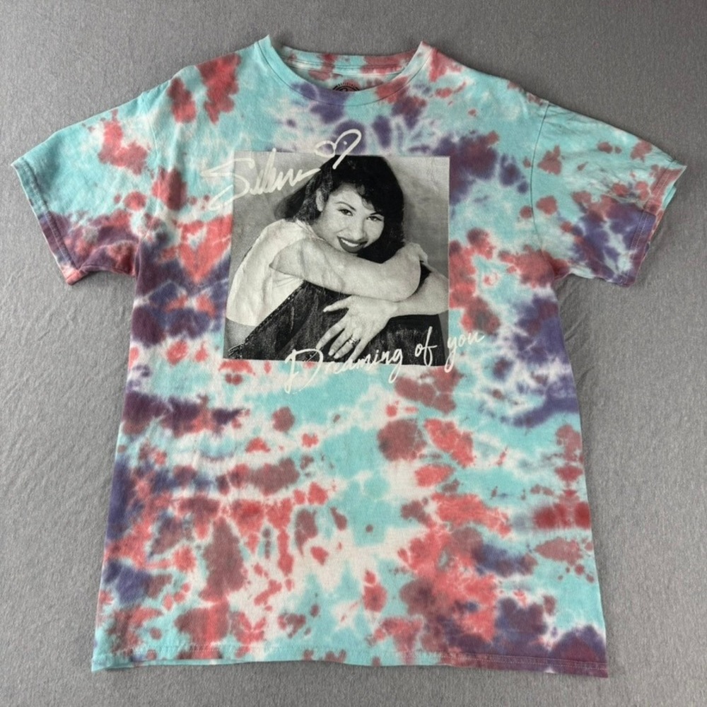 Selena Official Merchandise Tie Dye Graphic Tee Women Small Multicolor Excellent